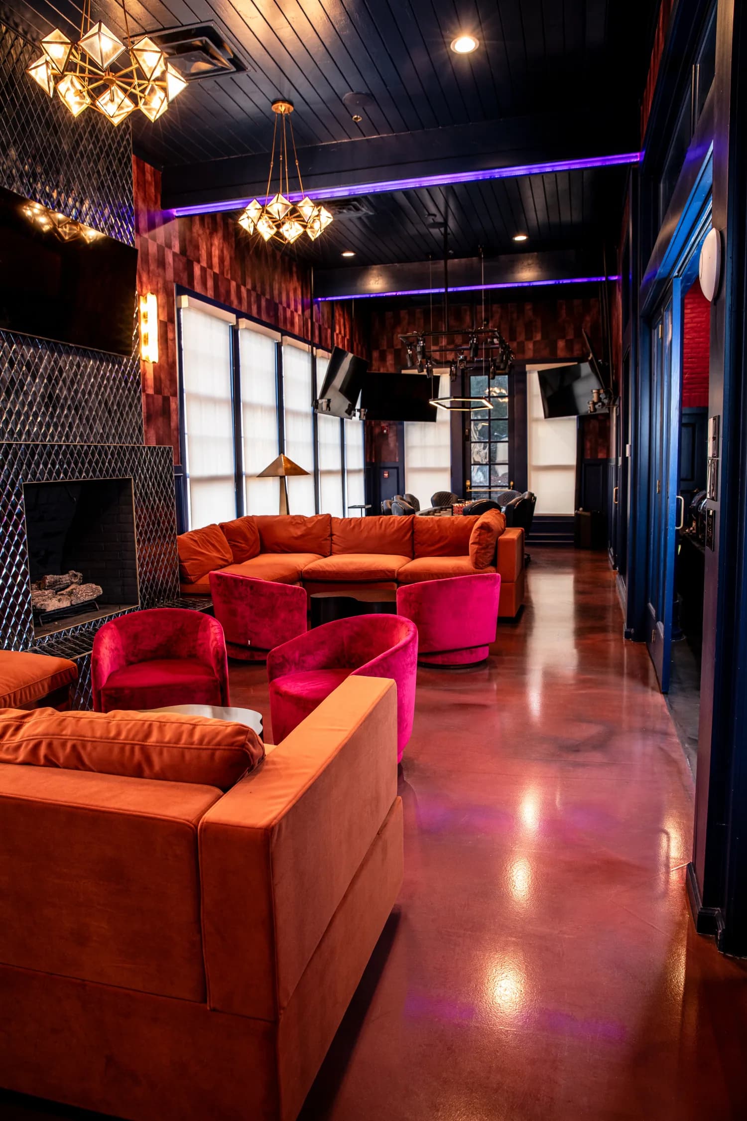 The Hearts Lounge arranged as a private event space at Showdown Social