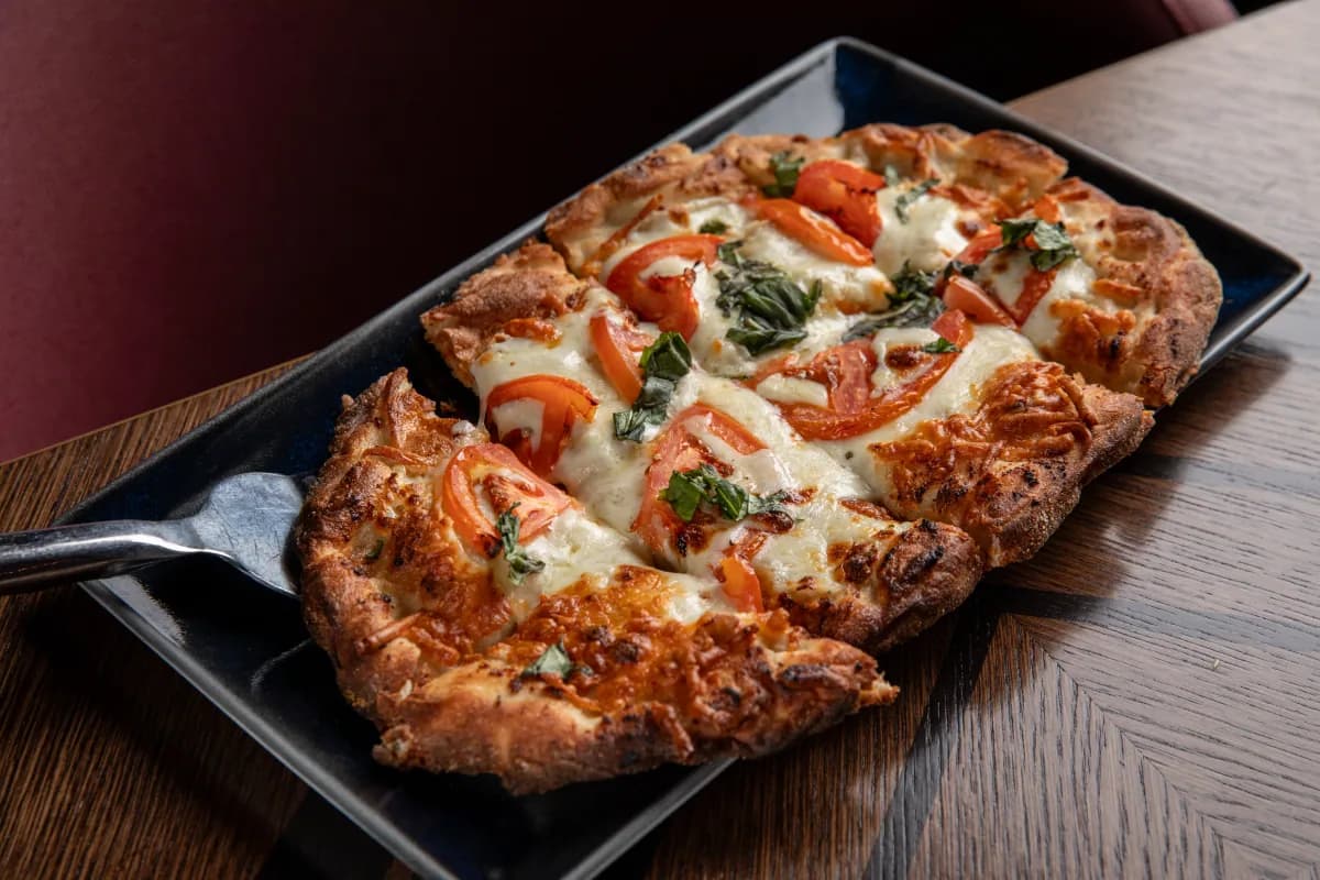 Margherita flatbread from the Showdown Social kitchen
