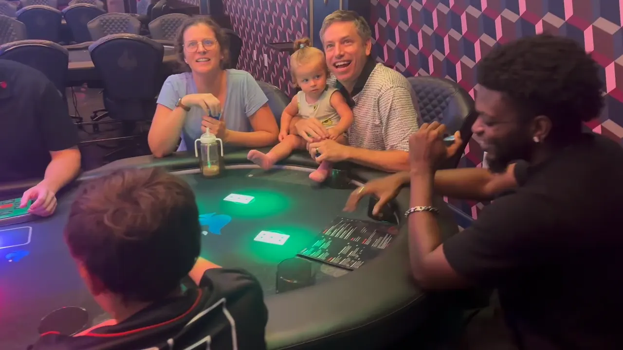 A family playing social card games together at Showdown Social