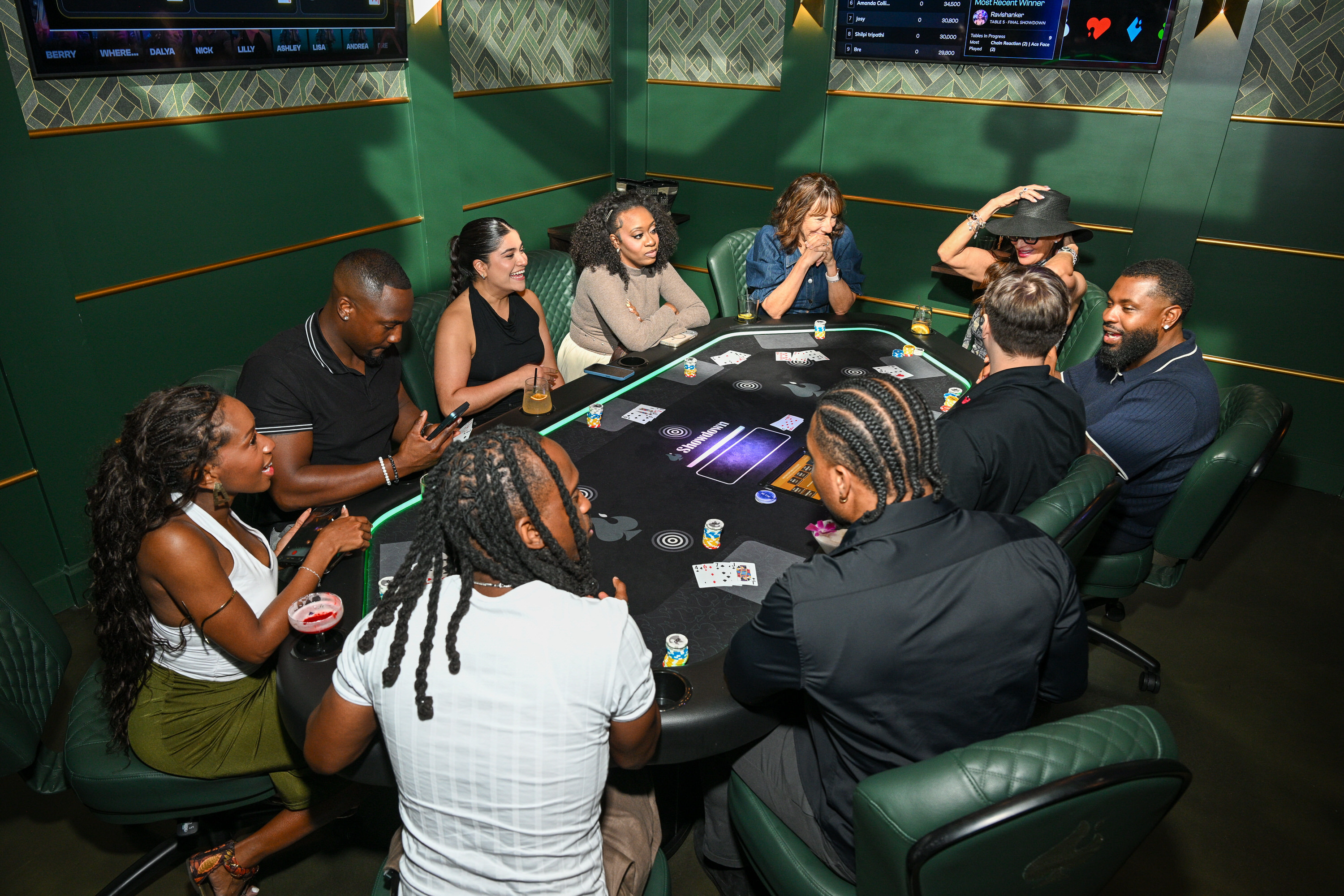 Guests seated around a hosted Showdown table